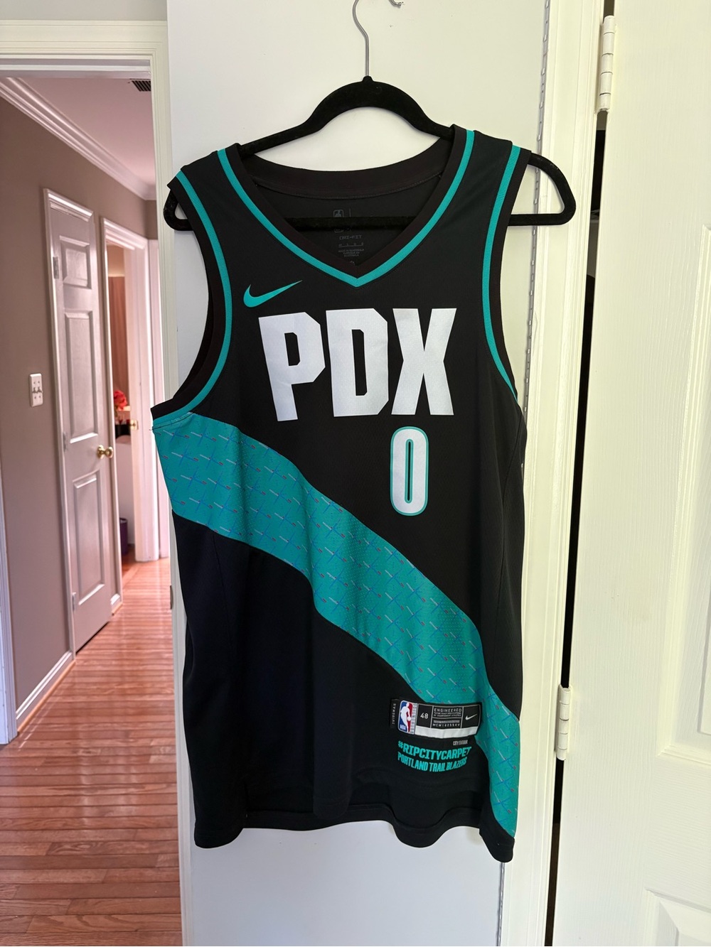 Nike Lillard PDX Trail Blazers Teal-Black Basketball Jersey - #0